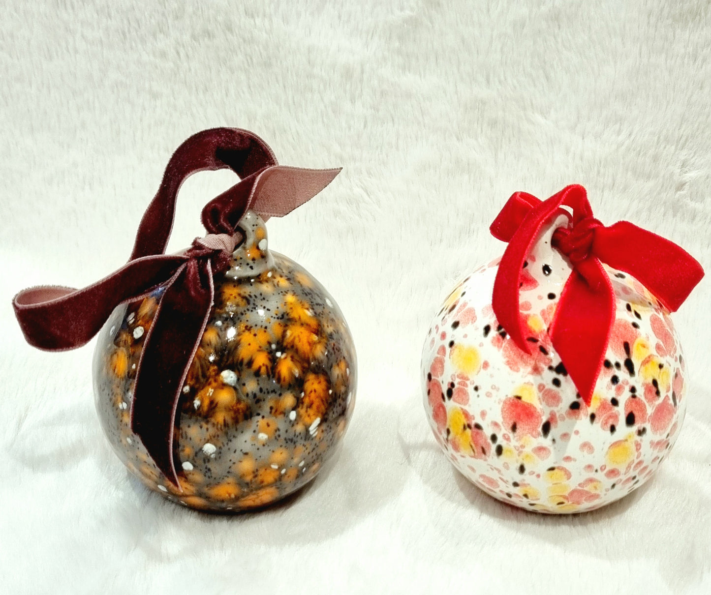 Crackle Glazed Baubles ( Seconds)