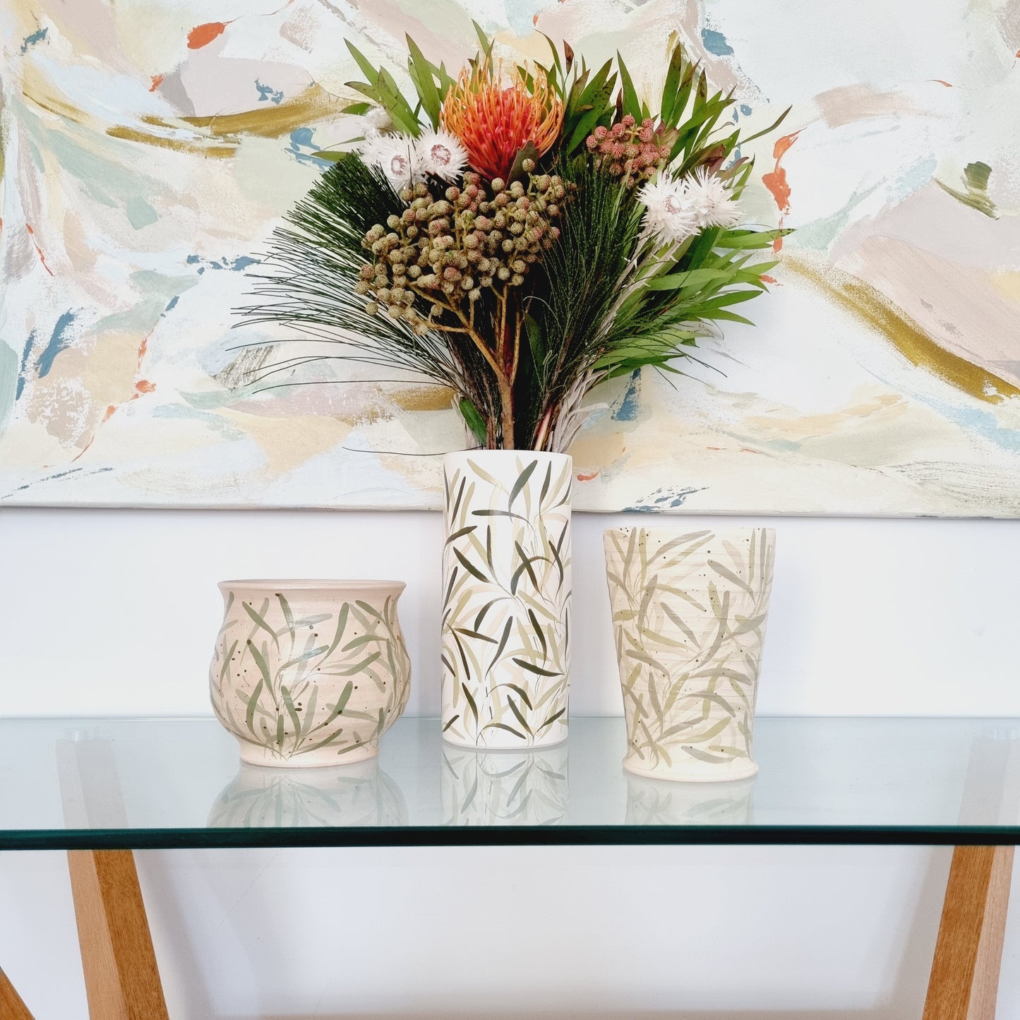 Leafy Textured Vases